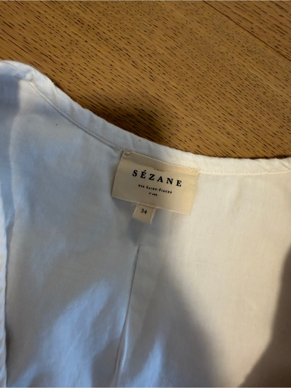 Sezane Cream Embroidered Tie-Front Vest - Picture 4 of 4